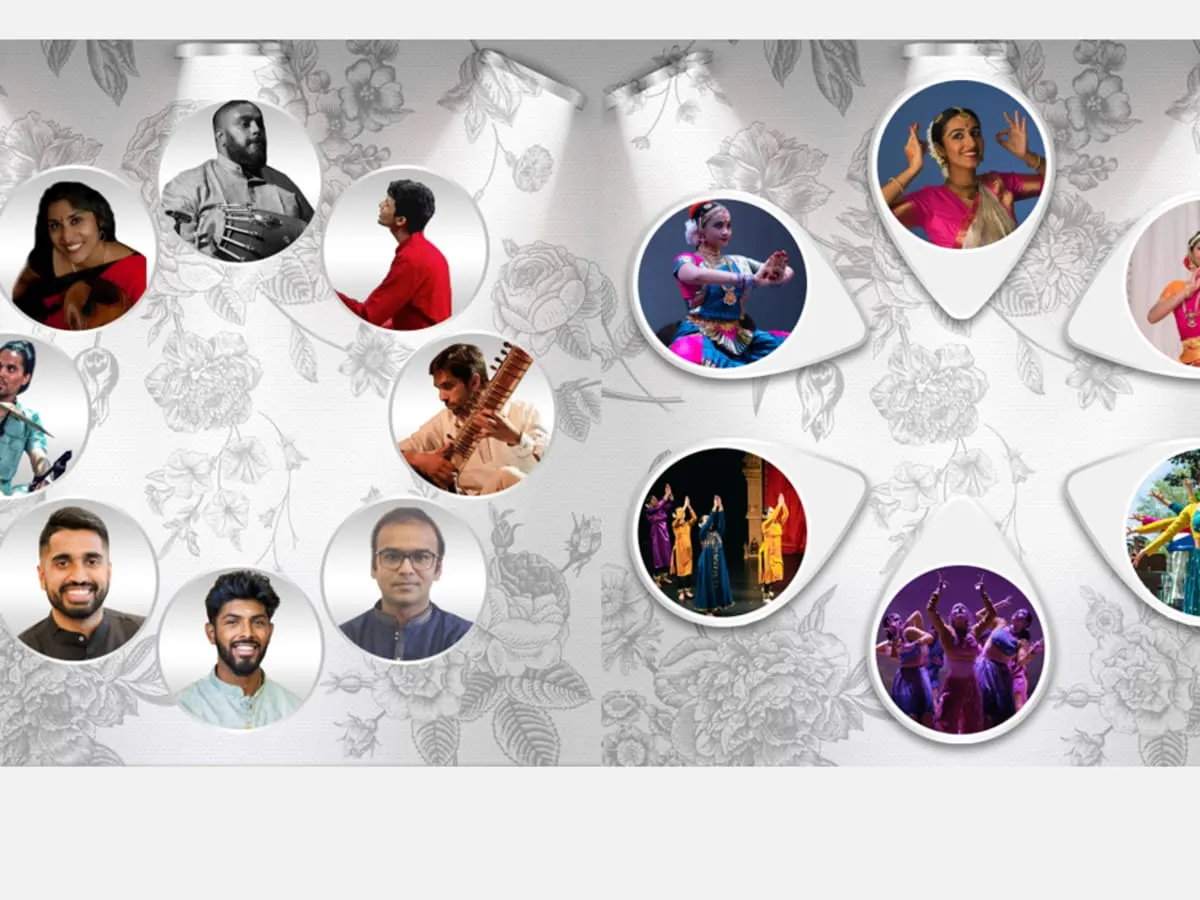 Montage avec les photos des artistes en médaillon