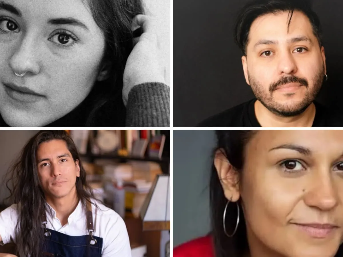 Portraits des artistes Karine Rosso, Nicholas Dawson, Renato Rodriguez Lefebvre et Azucena Pelland