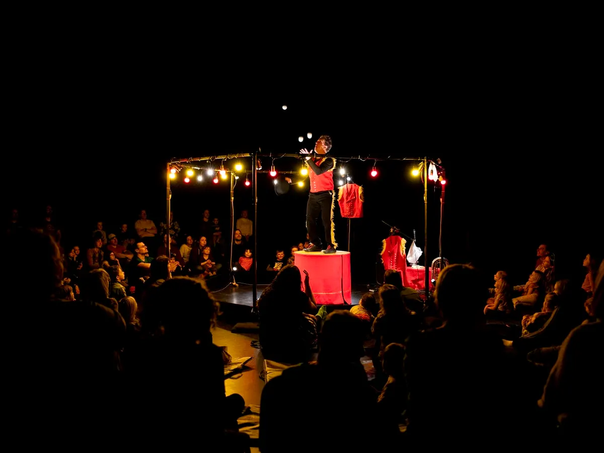 artiste performant un numéro de cirque