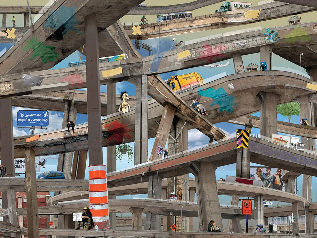 Photomontage sur la ville de Montréal